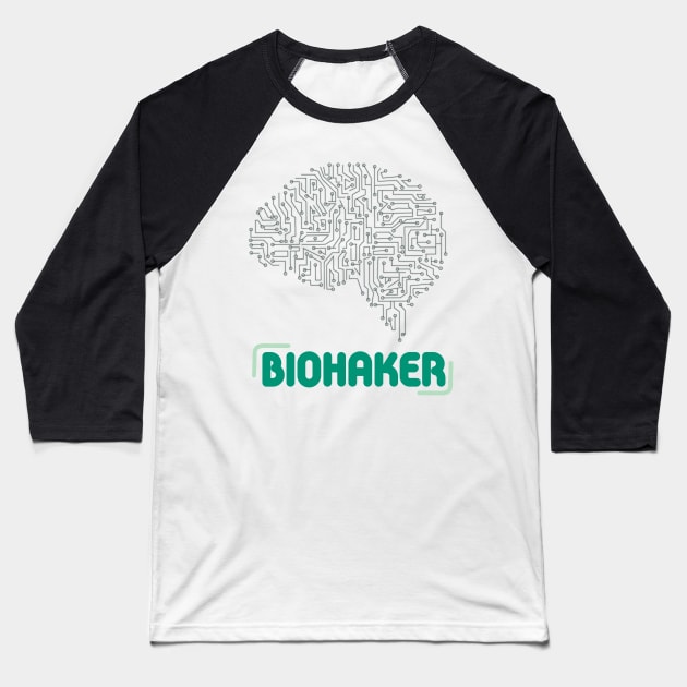 biohacker bio hack brain healthy technology Baseball T-Shirt by yassinnox